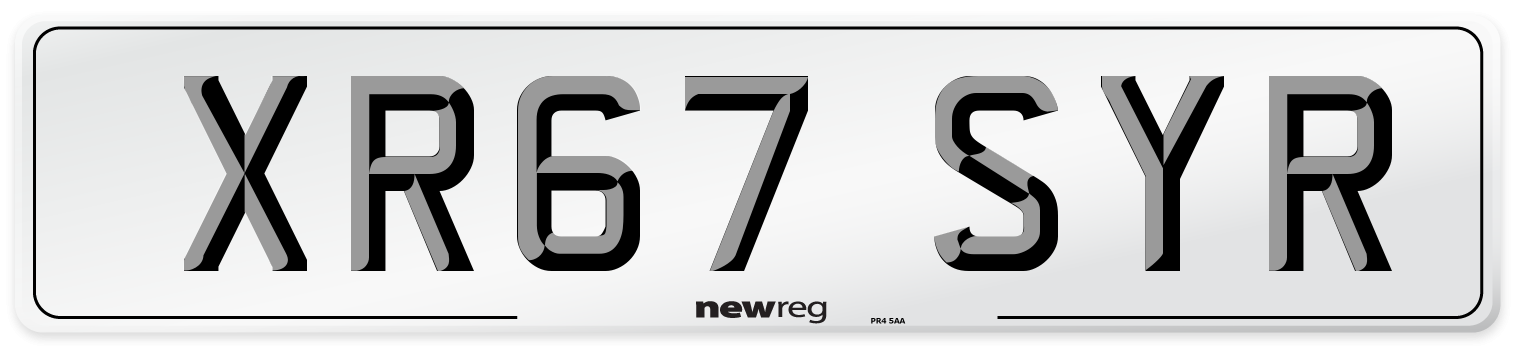 XR67 SYR Number Plate from New Reg